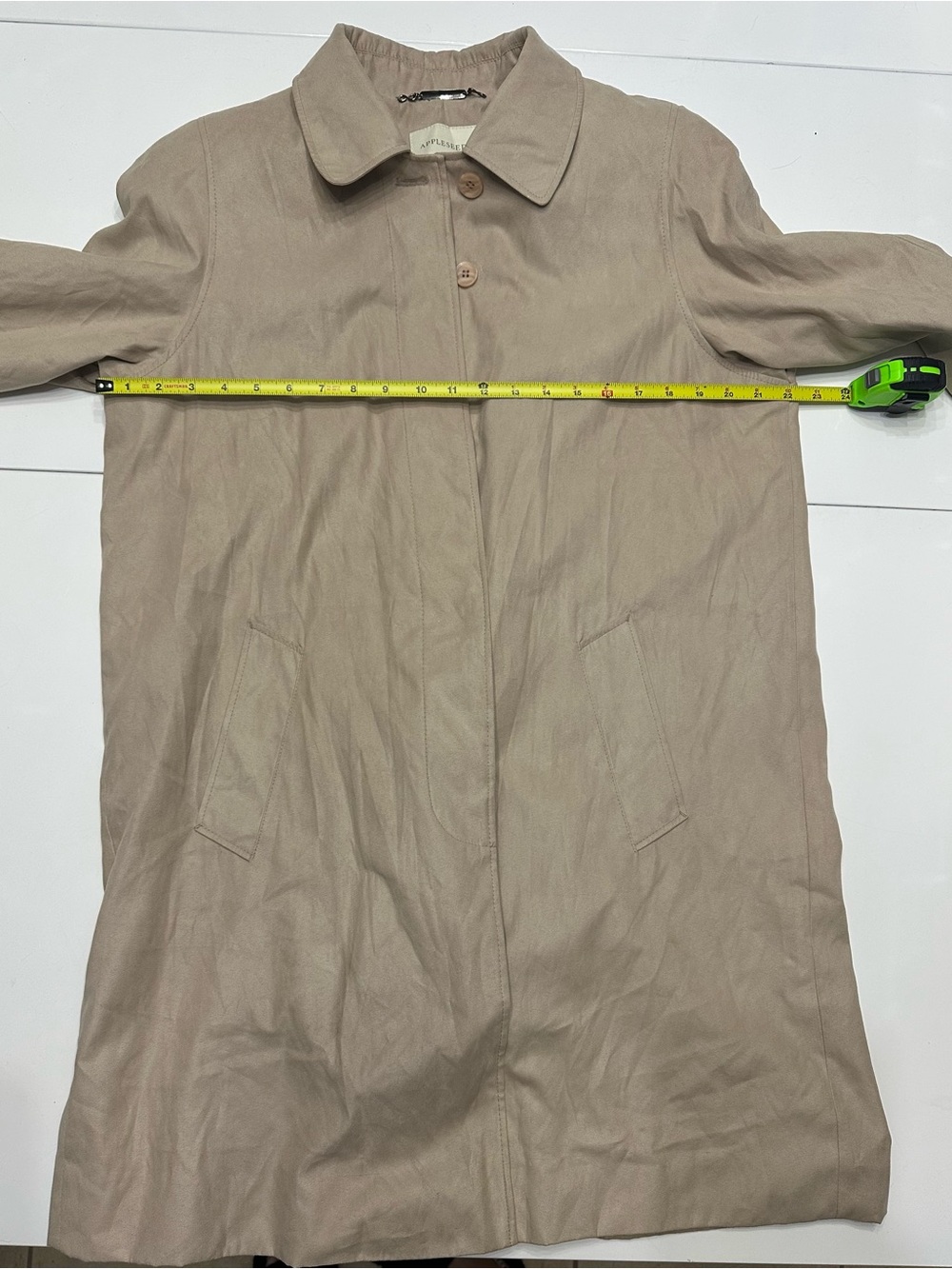 Appleseed's Beige Single-Layer Trench Car Coat Size Medium